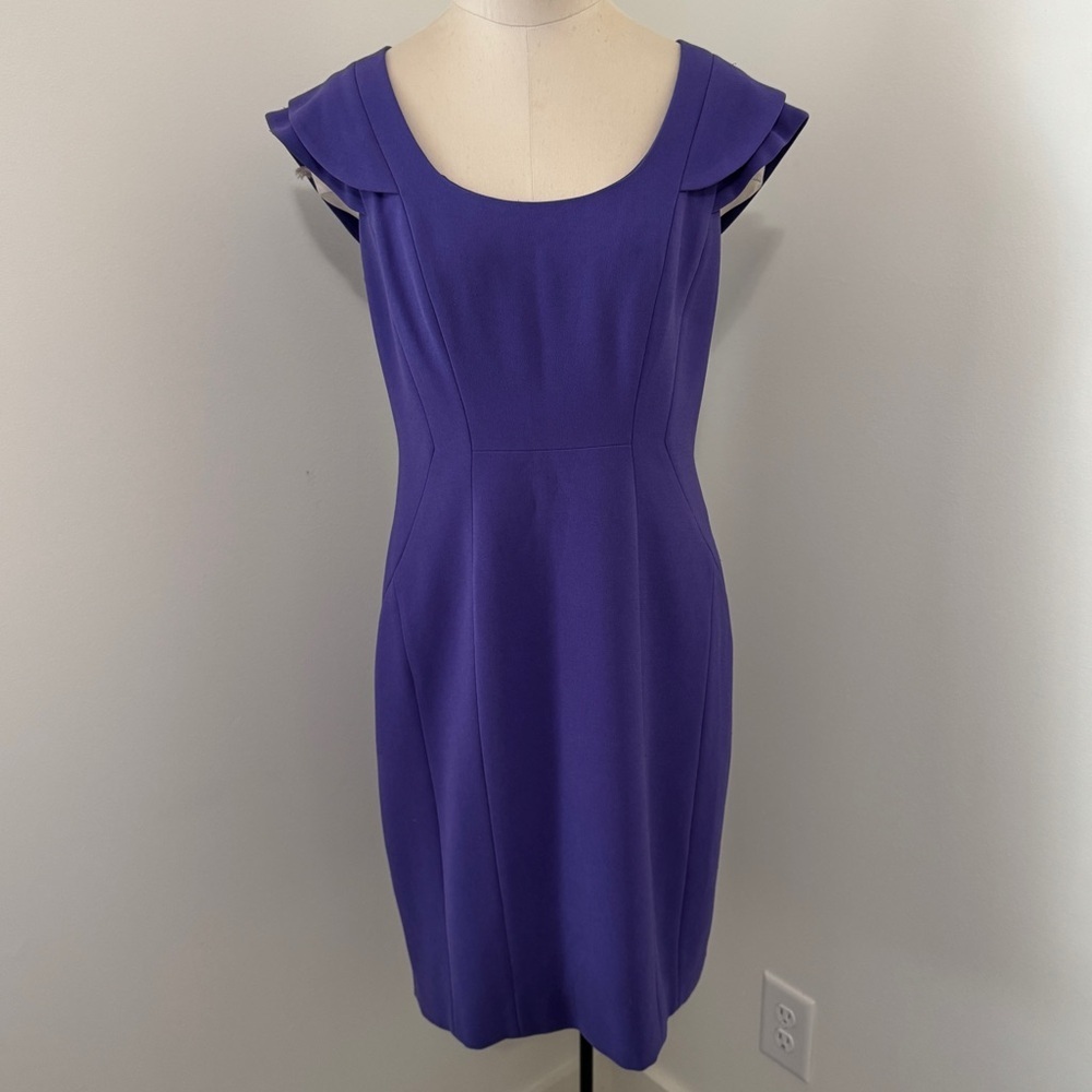 Teri Jon Rickie Freeman 8 Purple Sheath‎ Dress ~ Career Professional Classic